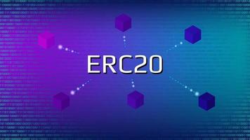 ERC20 Ethereum Request for Comments unique identifier of the Ethereum standard. ERC20 tokens adopt this standard for development and voting protocols. Vector illustration.