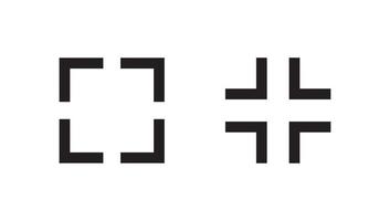 Maximize and minimize screen display icon vector in modern style