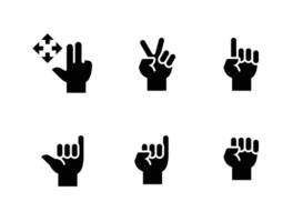 Simple Set of Hand Gestures Related Vector Solid Icons