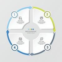 Basic circle infographic with 4 steps, process or options. vector