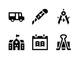 Simple Set of Back To School Vector Solid Icons