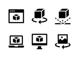 Simple Set of Virtual Reality Related Vector Line Icons