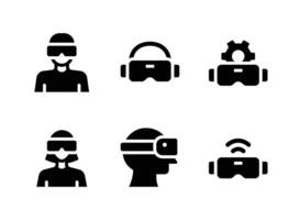 Simple Set of Virtual Reality Related Vector Line Icons