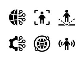 Simple Set of Virtual Reality Related Vector Line Icons