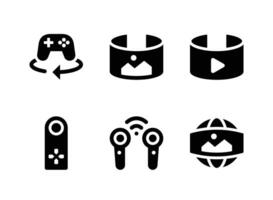 Simple Set of Virtual Reality Related Vector Line Icons