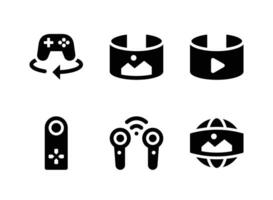 Simple Set of Virtual Reality Related Vector Line Icons