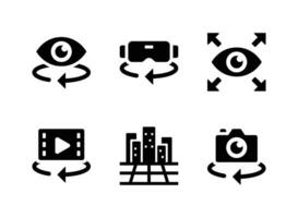 Simple Set of Virtual Reality Related Vector Line Icons