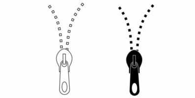 Zipper icon set isolated on white background vector