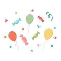 Background with ballons and candies. Pro vector. vector