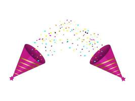 Hats for parties and birthday parties with bright confetti. Pro Vector. vector