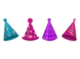 Festive bright caps in the form of a cone. Pro Vector. vector