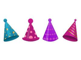 Festive bright caps in the form of a cone. Pro Vector. vector