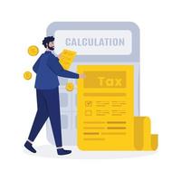 Annual tax calculation illustration vector