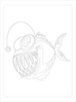 Sea Animals Coloring Page vector