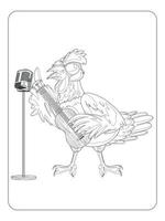 Rooster Coloring page for kids vector