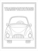 Truck transportations coloring page vector