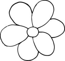 flower icon, sticker, decor, scrapbook. sketch hand drawn doodle. scandinavian monochrome minimalism. summer spring decor vector