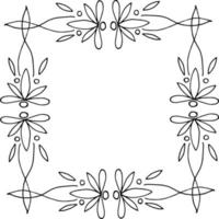 flower floral ornament frame border sketch hand drawn doodle. space for text, template card, invitation, , monochrome, minimalism. vector