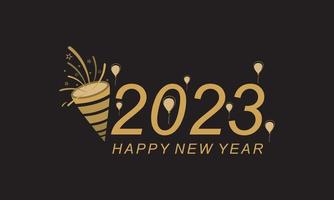 2023 HAPPY NEW YEAR script text hand lettering. Design template Celebration typography poster, banner or greeting card for Merry Christmas and happy new year. vector