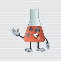 personaje de dibujos animados del vaso de precipitados de philip con expresión facial vector