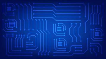 Hi tech digital circuit board. AI pad and electrical lines connected on blue lighting background. futuristic technology design element concept vector