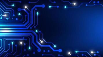 Circuit board with blue lighting background. technology and hi tech graphic design element concept vector