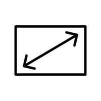 Full screen icon with arrows in black outline style vector