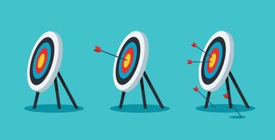 set of Archery target. Goal achieve concept vector illustration