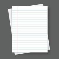 Blank notebook paper sheet with lines vector illustration