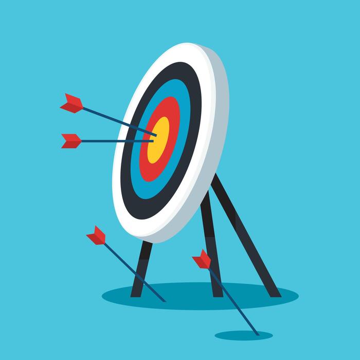 Archery target. Goal achieve concept vector illustration ...