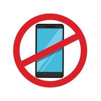 signo de prohibición de teléfono. ilustración de vector de icono de prohibición