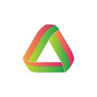 logotipo de vector de triángulo colorido, signo.