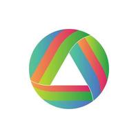 Abstract circle and triangle sign colorful logo template vector illustration.