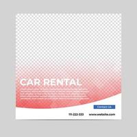 Car Rental Post, Social Media Post Design vector