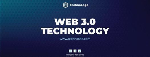 Web 3 Technology facebook cover template vector