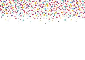 Multicolored circle confetti background design. Charming celebration festive overlay template. Vector illustration