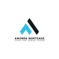 Abstract initial letter AM or MA logo in blue color isolated in white background applied for real estate and mortgage logo also suitable for the brands or companies have initial name MA or AM. vector