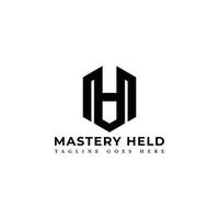 Abstract initial letter MH or HM logo in black color isolated in white background applied for personal branding logo also suitable for the brands or companies have initial name HM or MH. vector
