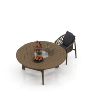 rendu 3d de l'ensemble de table isométrique png