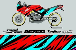 desain pembungkus stiker motor drag racing vektor penuh eps.10 vector