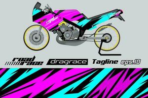 desain pembungkus stiker motor drag racing vektor penuh eps.10 vector