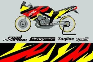 desain pembungkus stiker motor drag racing vektor penuh eps.10 vector