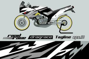 desain pembungkus stiker motor drag racing vektor penuh eps.10 vector