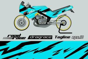 desain pembungkus stiker motor drag racing vektor penuh eps.10 vector