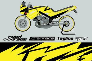 desain pembungkus stiker motor drag racing vektor penuh eps.10 vector