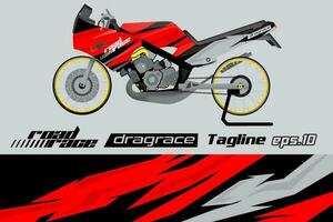 desain pembungkus stiker motor drag racing vektor penuh eps.10 vector