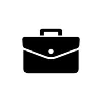 black and white briefcase icon on isolated background vector