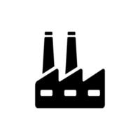 black and white factory icon on isolated background vector