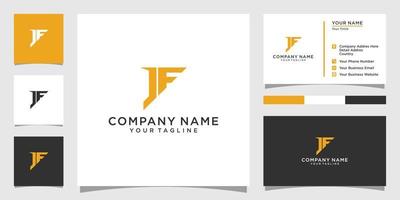 JF or FJ initial letter logo design vector. vector