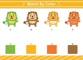 combinar por color del juego educativo de animales para jardín de infantes juego de combinación para niños vector